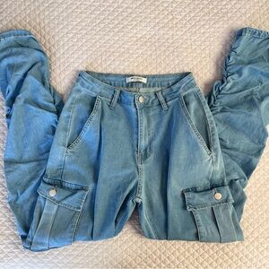 Women’s Blue Cargo Jeans